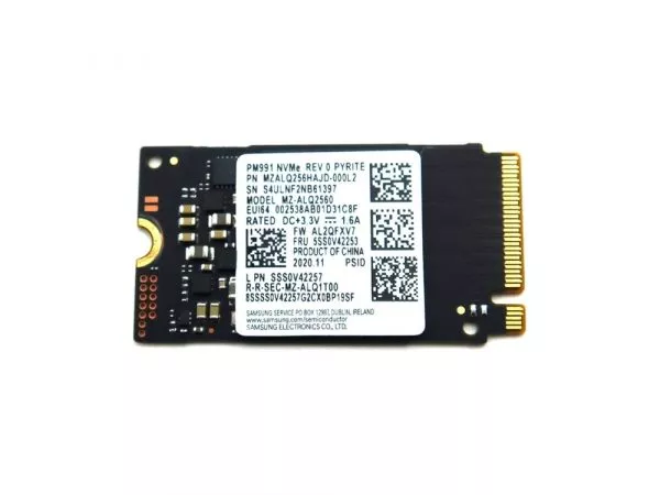 M.2 NVMe SSD 256GB Samsung PM991, Interface: PCIe3.0 x4 / NVMe1.3, M2 Type 2242 form factor, Sequential Read: 2050 MB/s, Sequential Write: 1000 MB/ фото