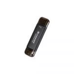 2.0TB Transcend Portable SSD ESD310C Black, USB-A/C 3.2 (71.3x20x7.8 mm, 11g, R/W:1050/950 MB/s) фото