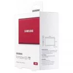 1.0TB (USB3.2/Type-C) Samsung Portable SSD T7 , Red (85x57x8mm, 58g, R/W:1050/1000MB/s) фото