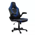 Trust Gaming Chair GXT 703B RIYE - Black/Blue, PU leather and breathable fabric, adjustable gaming chair with a strong frame, flip-up armrests, Class фото