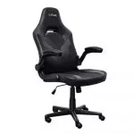 Trust Gaming Chair GXT 703 RIYE - Black, PU leather and breathable fabric, adjustable gaming chair with a strong frame, flip-up armrests, Class 4 gas фото