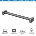 Trust Dalyx Aluminium 10-in-1 USB-C Multi-Port Docking Station, HDMI port with 4K Ultra HD, Network фото