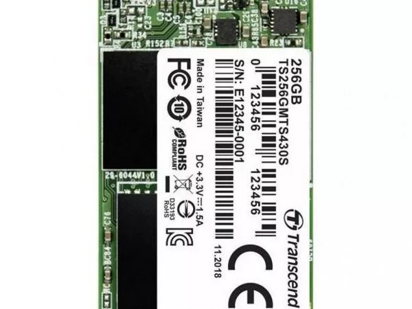M.2 SATA SSD 256GB Transcend "TS256GMTS430S" [42mm, R/W:530/400MB/s, 45K/70K IOPS, SM2258, 3DTLC] фото