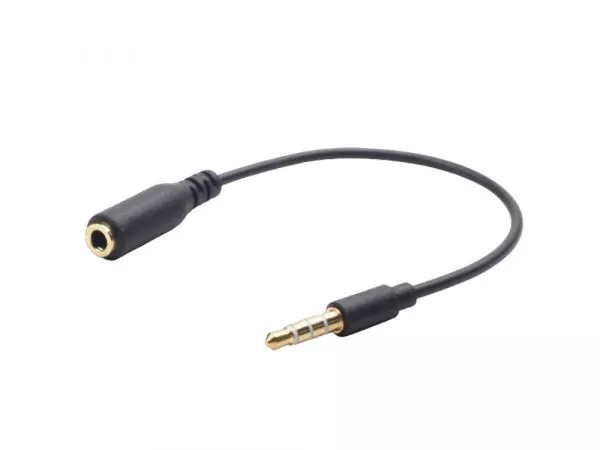 Audio Adaptor 4-pin male jack L-R-GND-MIC to 4-pin female jack L-R-MIC-GND, Cablexpert, CCA-419 фото