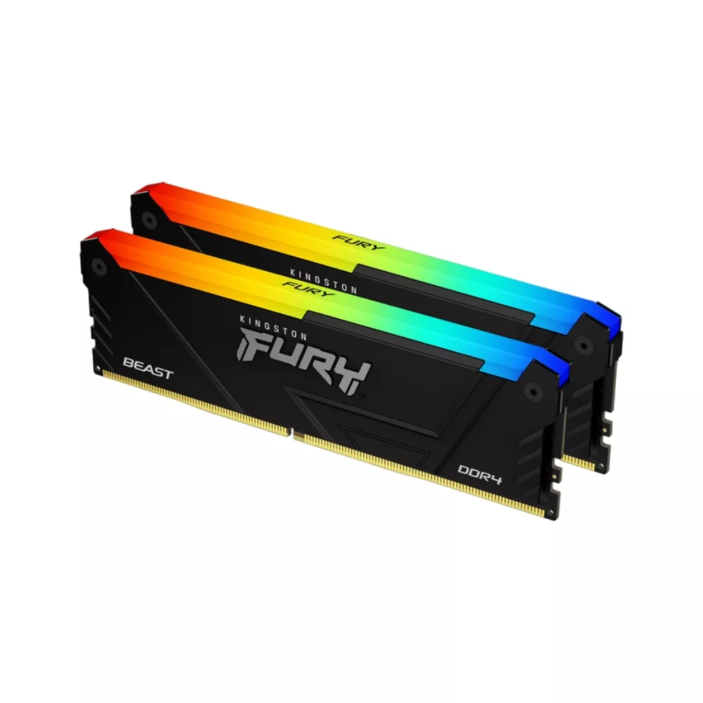 16GB DDR5-5200MHz Kingston FURY Beast RGB (Kit of 2x8GB) (KF552C40BBAK2-16), CL40, 1.25V, Black фото