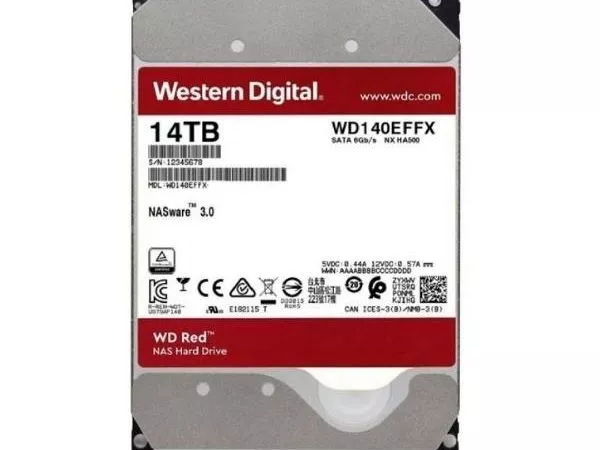 3.5" HDD 14.0TB-SATA-512MB Western Digital "Red NAS (WD140EFFX)" фото