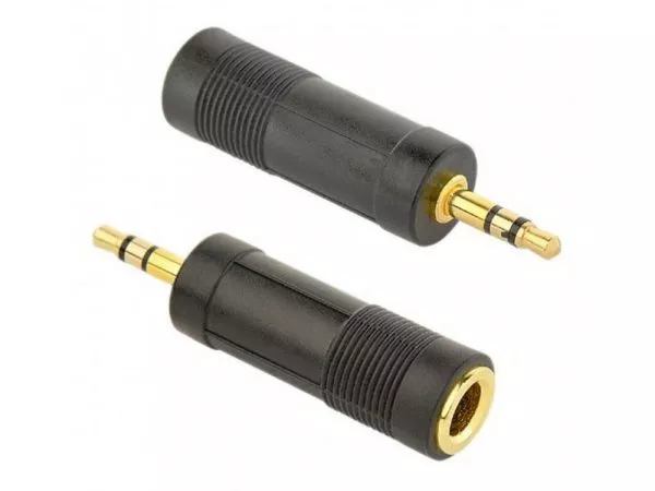 Audio adapter 6.5 mm socket female mm to male 3.5 mm, Cablexpert, A-6.35F-3.5M фото