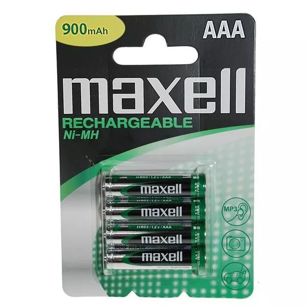 MAXELL Rechargeable Battery NI-MH R03/ AAA 900mAh, 2pcs, Blister pack фото