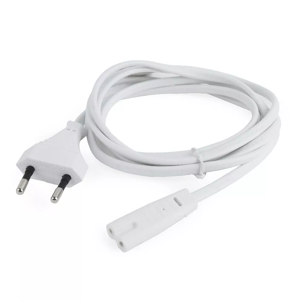 Power Cord PC-220V 1.8m Russian Plug, Cablexpert, for printers, White, Cablexpert, PC-184/2-W фото
