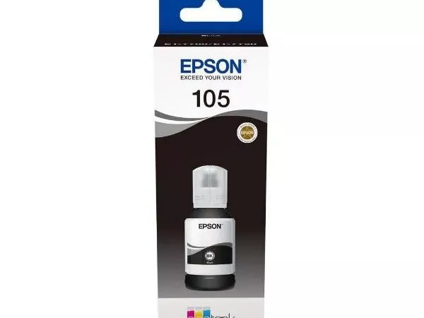 Ink Epson C13T00Q140, 105 EcoTank Ink Bottle, Black фото