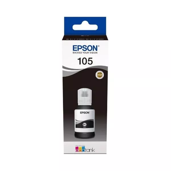 Ink Epson C13T00Q140, 105 EcoTank Ink Bottle, Black фото