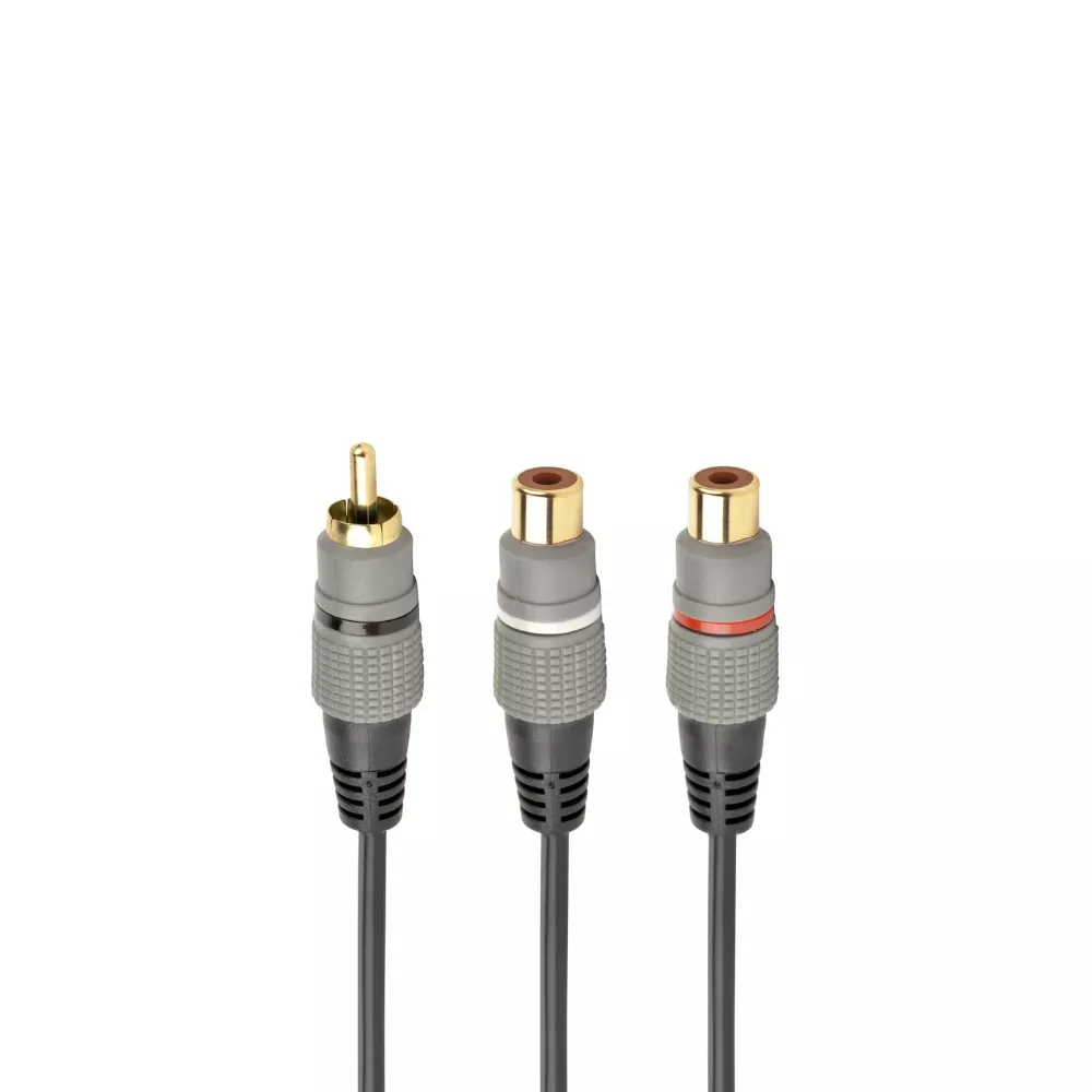 Audio cable RCA (M) to 2x RCA (F) - 0.2m - Cablexpert CCAP-RCAM2F-0.2M, Premium RCA (M) to 2x RCA (F фото