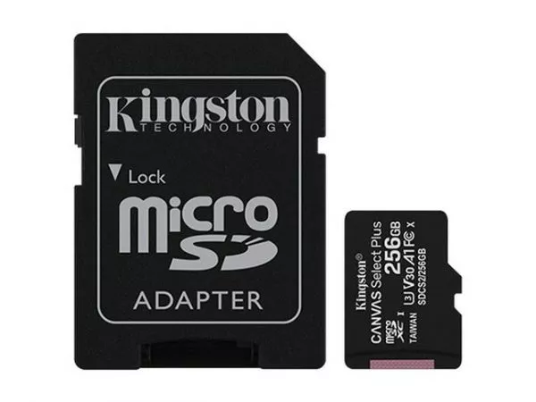 256GB microSD Class10 A1 UHS-I SD adapter Kingston Canvas Select Plus (SDCS2/256GB) 600x, Up to: 100MB/s фото
