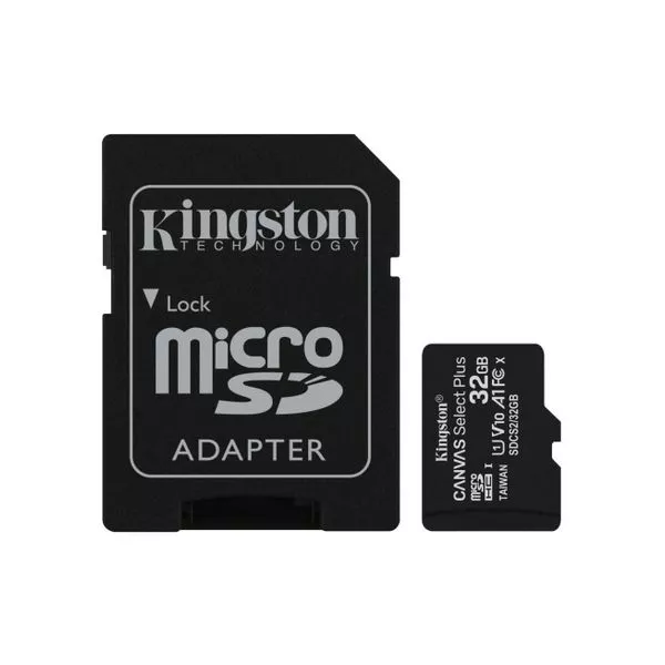 32GB microSD Class10 A1 UHS-I SD adapter Kingston Canvas Select Plus (SDCS2/32GB), 600x, Up to: 100MB/s фото