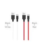 HOCO X21 Silicone type-c charging cable black-white фото