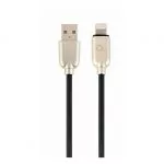 Blister Lightning 8-pin/USB2.0, 2.0m Cablexpert Premium Rubber Black, CC-USB2R-AMLM-2M фото