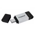 256GB USB-С3.2 Kingston DataTraveler 80 DT80/256GB, Black/Silver, USB-C, Cap design, Stylish and slim metal