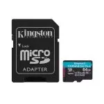 64GB microSD Class10 UHS-I U3 (V30) Kingston Canvas Cangas Go Plus (SDCG3/64GB), Ultimate, Read: 170Mb/s, Write: 70Mb/s, Ideal for Android mobile dev фото