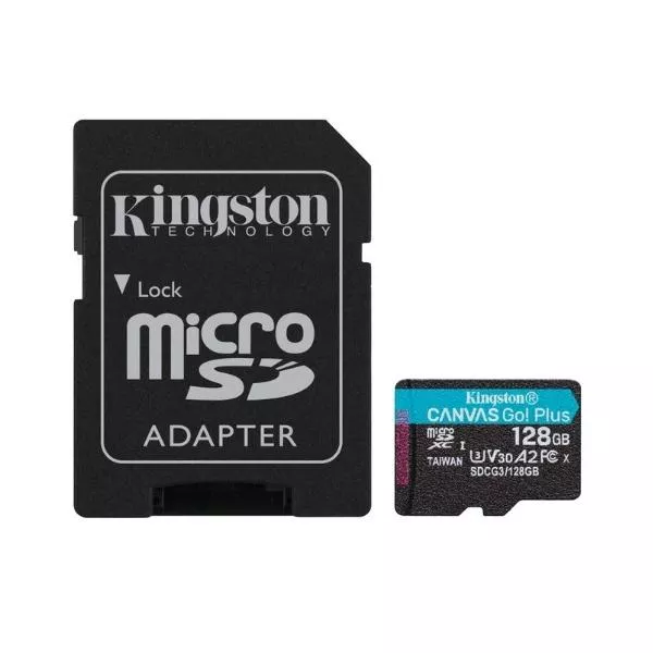 128GB microSD Class10 UHS-I U3 (V30) Kingston Canvas Cangas Go Plus (SDCG3/128GB), Ultimate, Read: 170Mb/s, Write: 90Mb/s, Ideal for Android mobile de фото