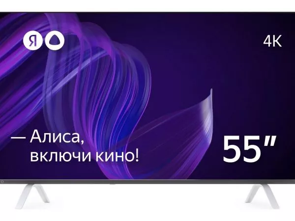 55" LED TV YANDEX with Alice, Black (3840x2160 UHD, SMART TV (Yandex TV OS), 3 x HDMI, 2 x USB, Wi-Fi, Bluetooth, T/T2/C/C2/S/S2, Speakers 2 x 6W Dolb фото