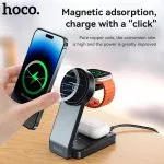 HOCO CQ3 Motorcycle folding 3-in-1 magnetic wireless fast charger фото