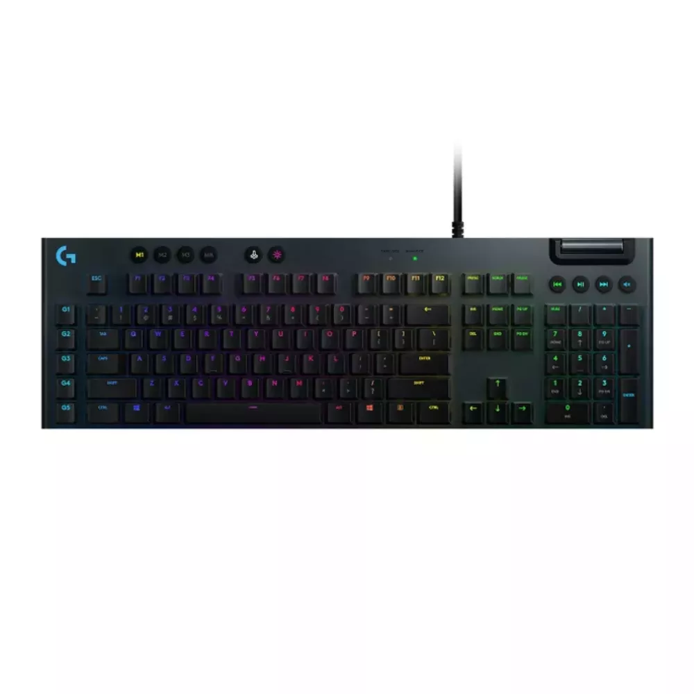 Gaming Keyboard Logitech G815, Mechanical, GL Tactile, Ultra thin, Aluminum, Macros, G-Keys, Media control, Volume roller, RGB, 1.8m, USB, EN, Black фото
