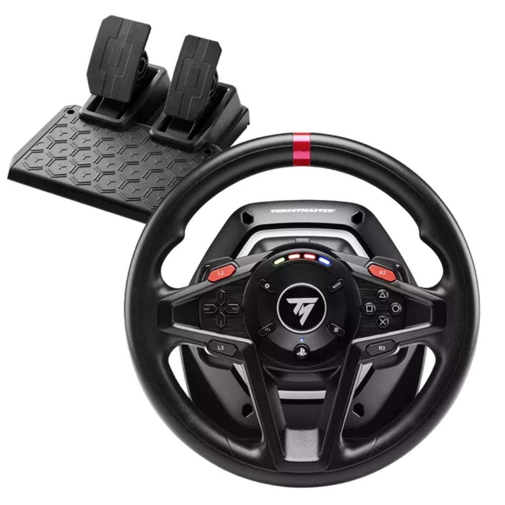 Wheel Thrustmaster T128 for Playstation, 900 degree, Force Feedback, Magnetic paddle shifters, 4-color LED strip, Magnetic Pedal Set фото