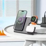 HOCO CQ1 Geek folding 3-in-1 magnetic wireless fast charger (for iWatch) фото