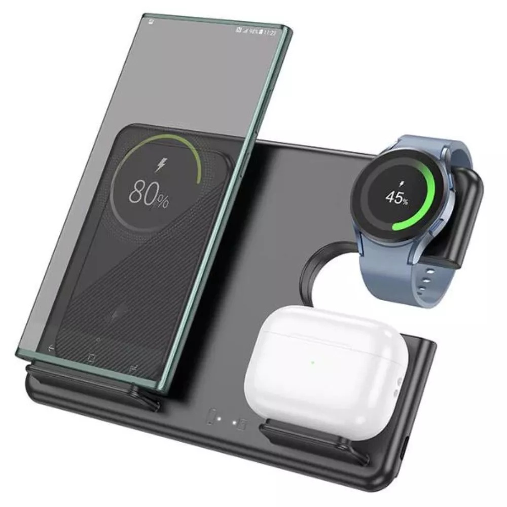 HOCO CQ2 Flash folding 3-in-1 wireless fast charger (SAMSUNG Watch) фото