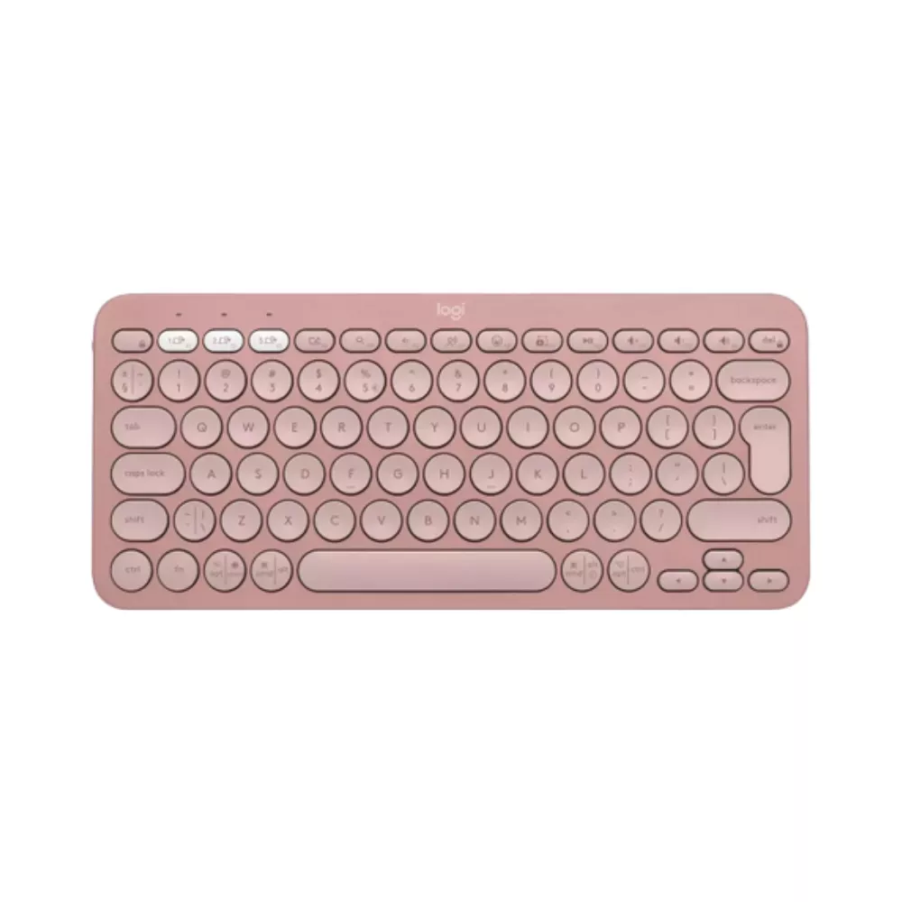 Wireless Keyboard Logitech Pebble Keys 2 K380S, Compact, Low-profile, Fn keys, Multi-Device, Quiet Typing, 2xAAA, BT/2.4Ghz, EN, Rose фото