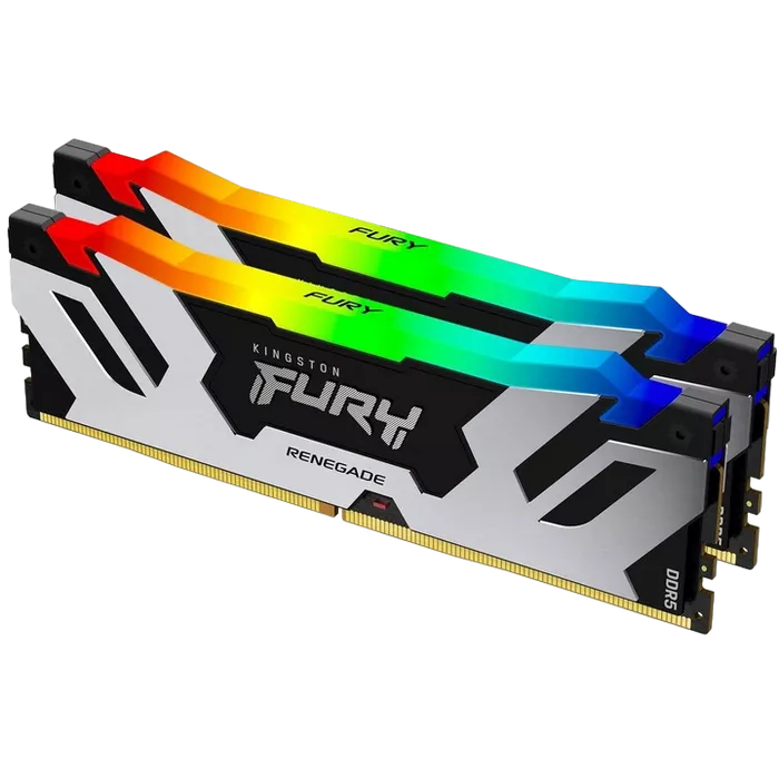 32GB DDR5-6400MHz Kingston FURY Renegade RGB (Kit of 2x16GB) (KF564C32RSAK2-32), CL32-39, 1.4V, Silver/Black фото