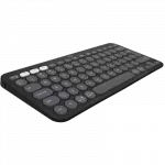 Wireless Keyboard Logitech Pebble Keys 2 K380S, Compact, Low-profile, Fn keys, Multi-Device, Quiet Typing, 2xAAA, BT/2.4Ghz, EN, Graphite фото