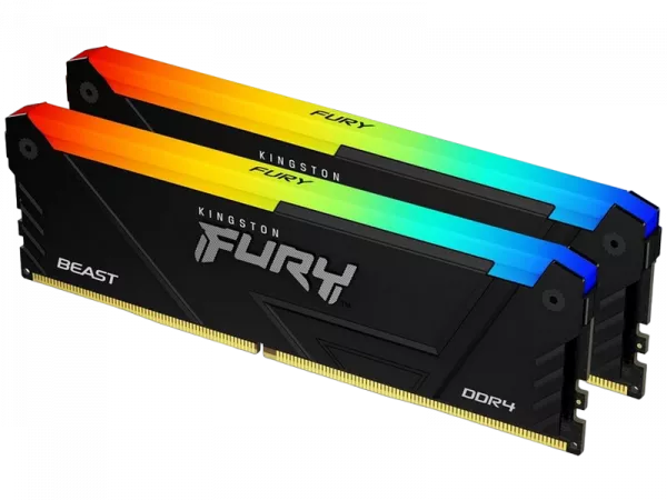 32GB DDR4-3200MHz Kingston FURY Beast RGB (Kit of 2x16GB) (KF432C16BB12AK2/32), CL16-18-18, 1.35V фото