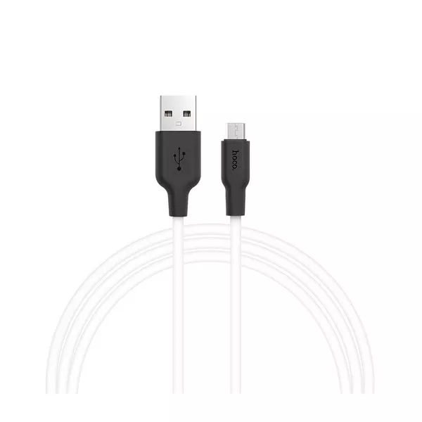 HOCO X21 Silicone micro charging cable black-white фото