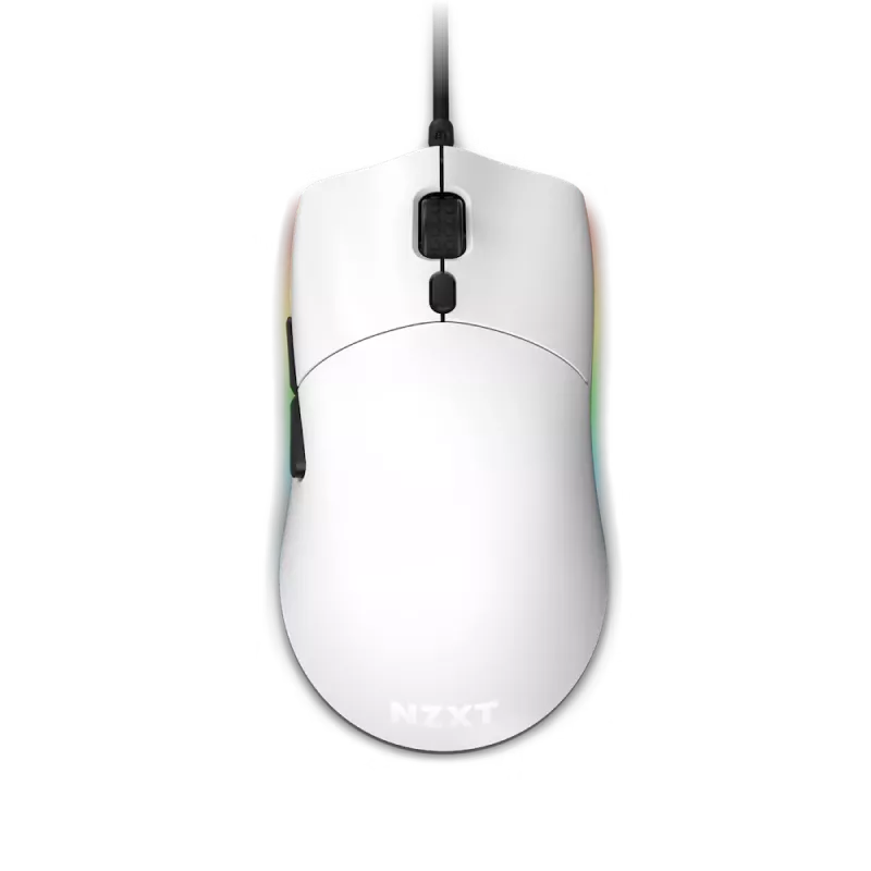 Gaming Mouse NZXT Lift, up to16k dpi, PixArt 3389, 6 buttons, Omron SW, RGB, 67g, 2m, USB, White фото