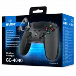 Wireless Gamepad SVEN GC-4040, 4 axes, D-Pad, 2 mini joysticks, 11 buttons, Vibration feedback, Touchpad, Gyroscope, 500mAh, 3.5mm, BT, Black/Red фото