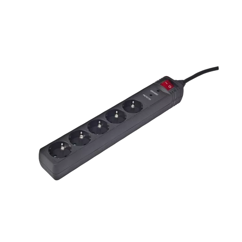Surge Protector Gembird SPG5-C-15, 5 Sockets, 4.5m, up to 250V AC, 16 A, safety class IP20, Black фото