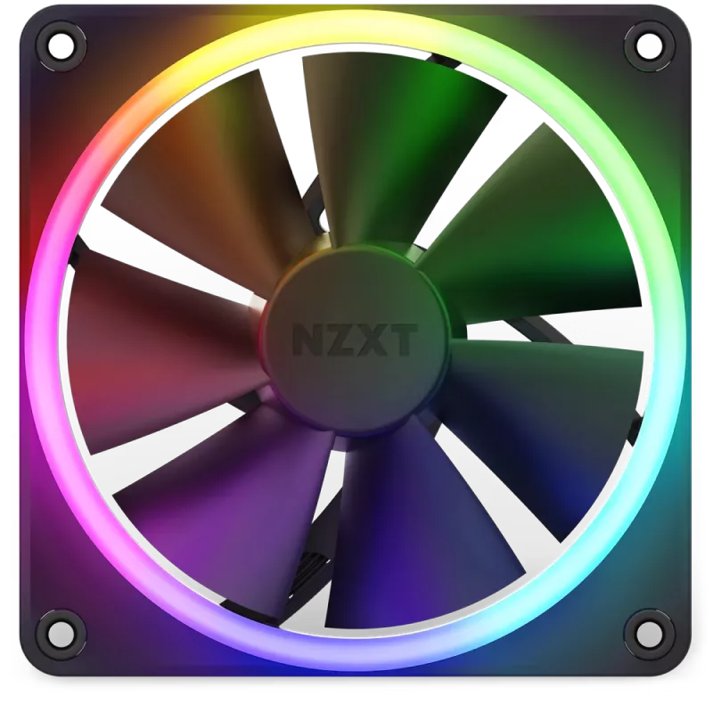 PC Case Fan NZXT F120 RGB, 120x120x26mm, 18 LEDs, 17-27.5dB, 14-50CFM, 500-1800RPM, FDB, 4 Pin,Black фото