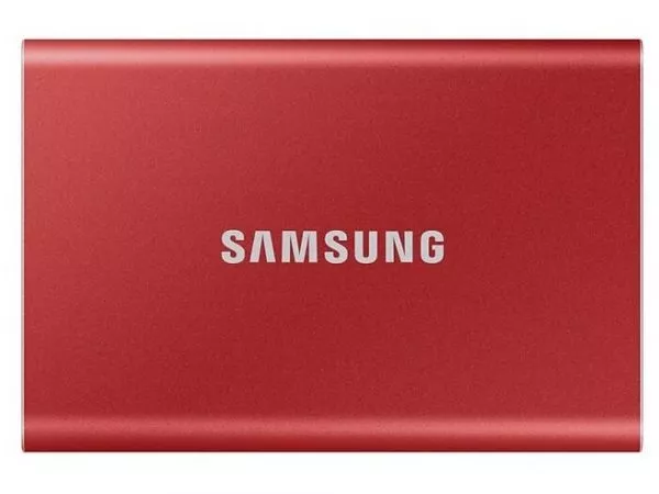 .500GB (USB3.2/Type-C) Samsung Portable SSD T7 , Red (85x57x8mm, 58g, R/W:1050/1000MB/s) фото
