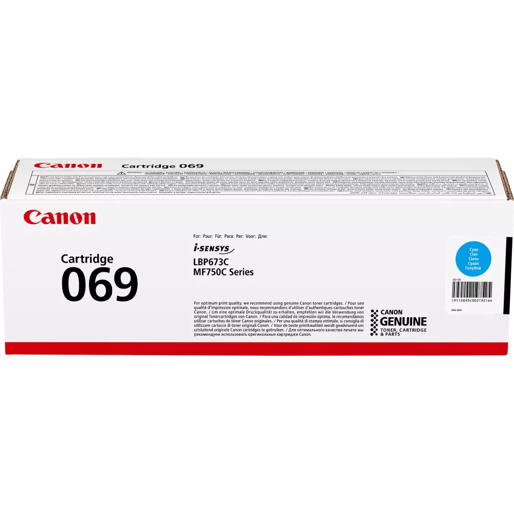 Laser Cartridge Canon 069 C (5093C002), cyan (1900 pages) for Canon i-SENSYS MF752Cdw/ MF754Cdw/ LBP673Cdw фото