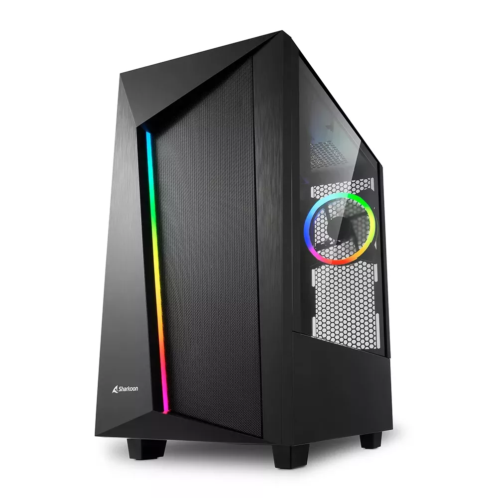 REV_100 Sharkoon REV 100 ATX Case, with Right-Side Panel of Tempered Glass