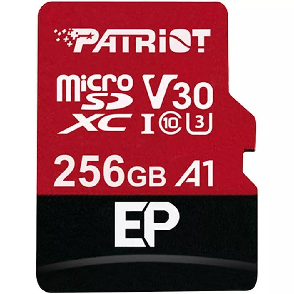 256GB microSD Class10 UHS-I A1 (V30) SD adapter Patriot LX Series microSD, Read: 90Mb/s, Write: 80Mb/s фото
