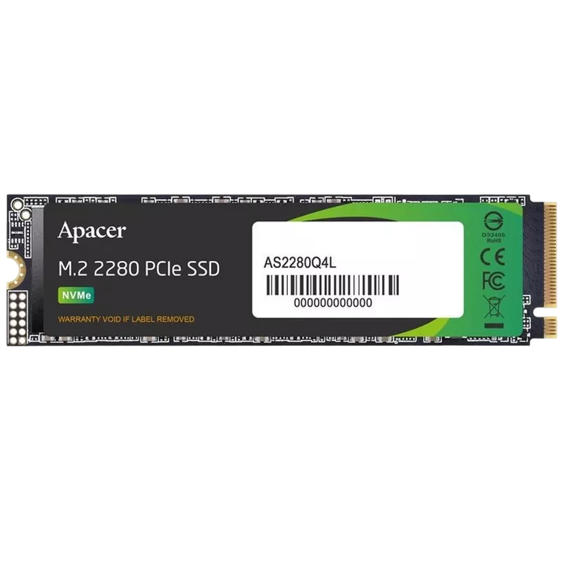 M.2 NVMe SSD 512GB Apacer AS2280Q4L [PCIe 4.0 x4, R/W:3600/3000MB/s, 600K IOPS, 3D NAND TLC] фото