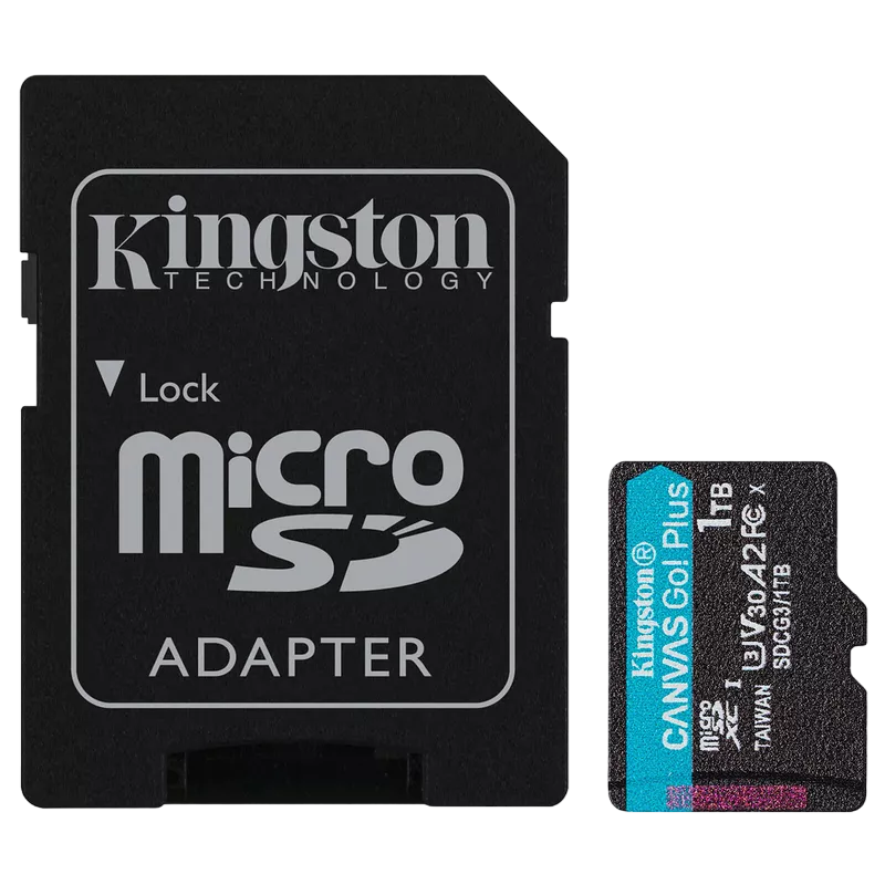 1.0TB MicroSD (Class 10) UHS-I (U3) SD adapter, Kingston Canvas Go! Plus "SDCG3/1TB" (170/90MB/s) фото