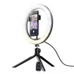 Trust Maku , 2-IN-1 STREAMING KIT Ring Light, Improve your vlogs with this 10 inch ring light, 56-inch foldable green screen, including remote control фото