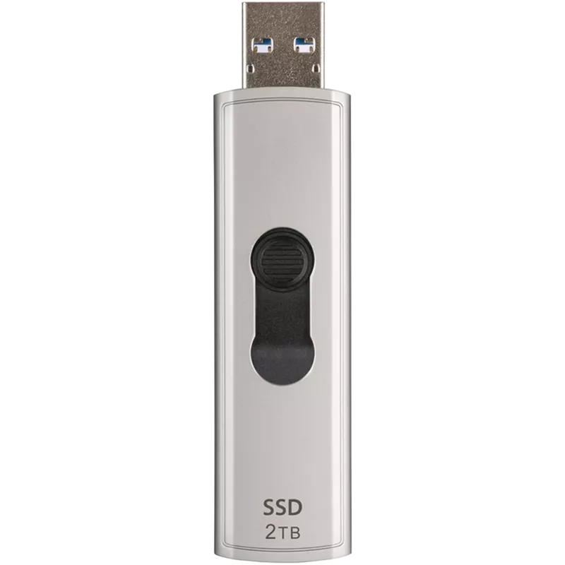 2.0TB Transcend Portable SSD ESD320A Silver, USB-A 3.1 10Gbps, Metallic Capless/Slider (68.2x19.7x9.5 mm, 26g, R/W:1050/950 MB/s, 3D-NAND flash) фото
