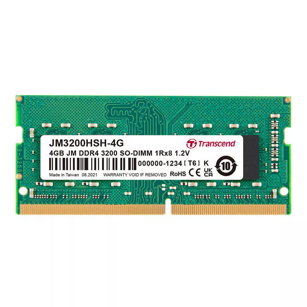4GB DDR4- 3200MHz SODIMM Transcend JetRam, PC25600S, 1Rx8, CL22, 260pin DIMM 1.2V фото