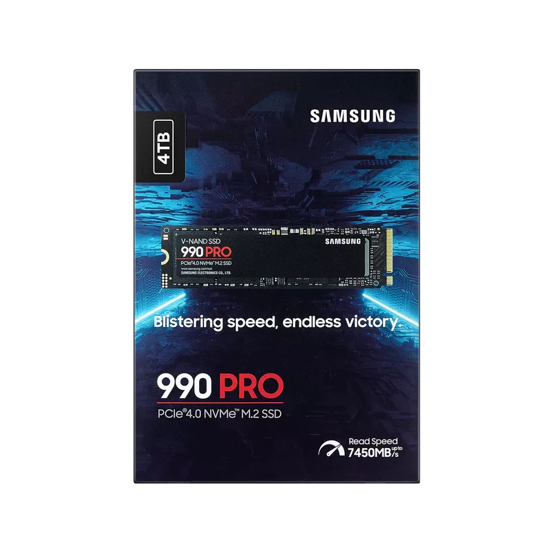 M.2 NVMe SSD 4.0TB Samsung 990 PRO [PCIe 4.0 x4, R/W:7450/6900MB/s, 1400K/1550K IOPS, 2.4PB, 3DTLC] фото