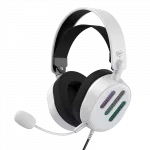 Gaming Headset Havit H2038U, 50mm driver, 20-20kHz, 24 Ohm, 114dB, On-earcup control, Detachable Mic, v7.1, RGB, 2.1m, USB, White фото