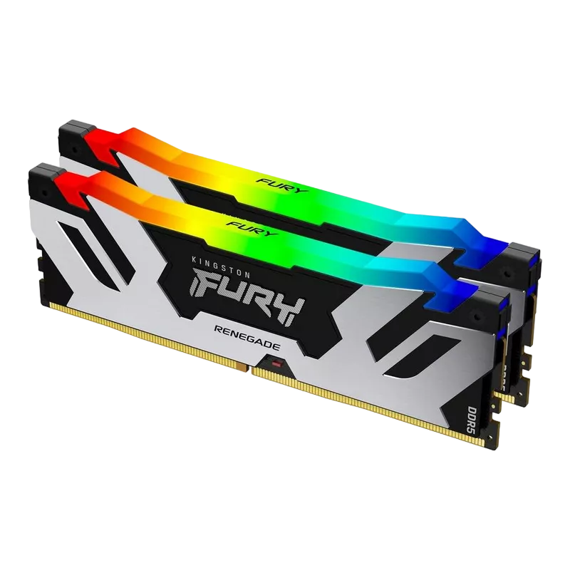 32GB DDR5-8000MHz Kingston FURY Renegade RGB (Kit of 2x16GB) (KF580C38RSAK2-32), CL38-48-48, 1.45V, Black/Silver фото